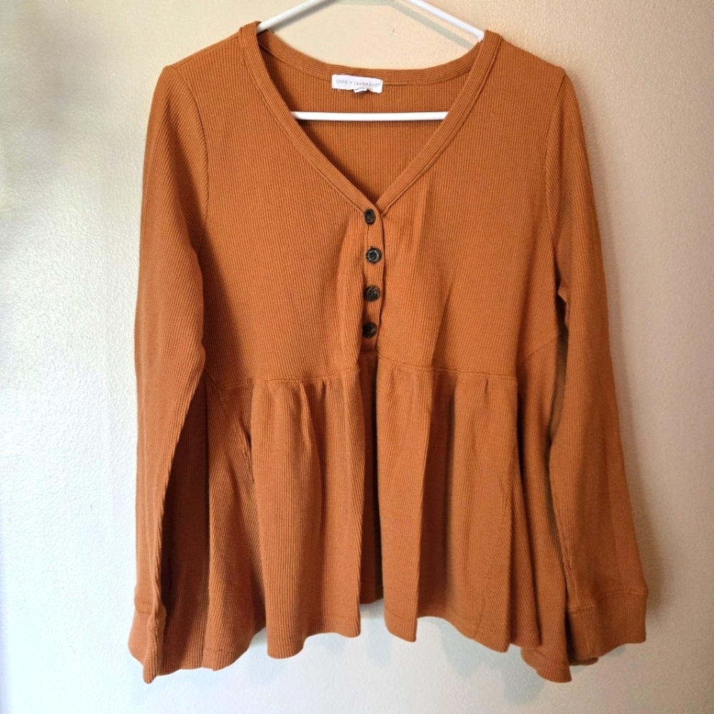 Coco + Jaimeson XL Thermal Baby Doll Long Sleeve Shirt